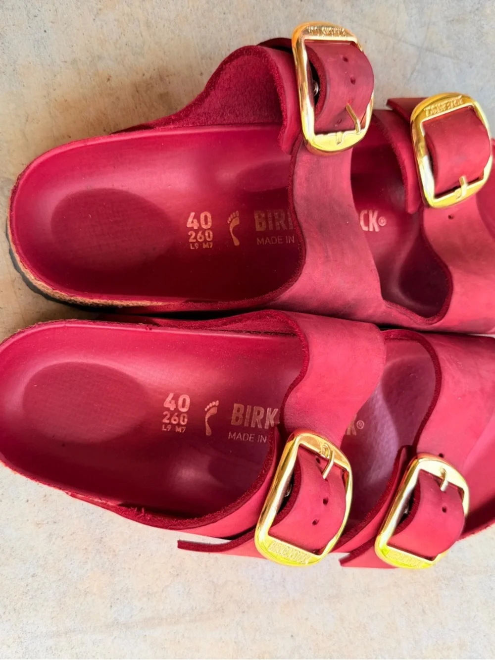 Birkenstock Fire Red 100% Leather 40 - Picture 3 of 6